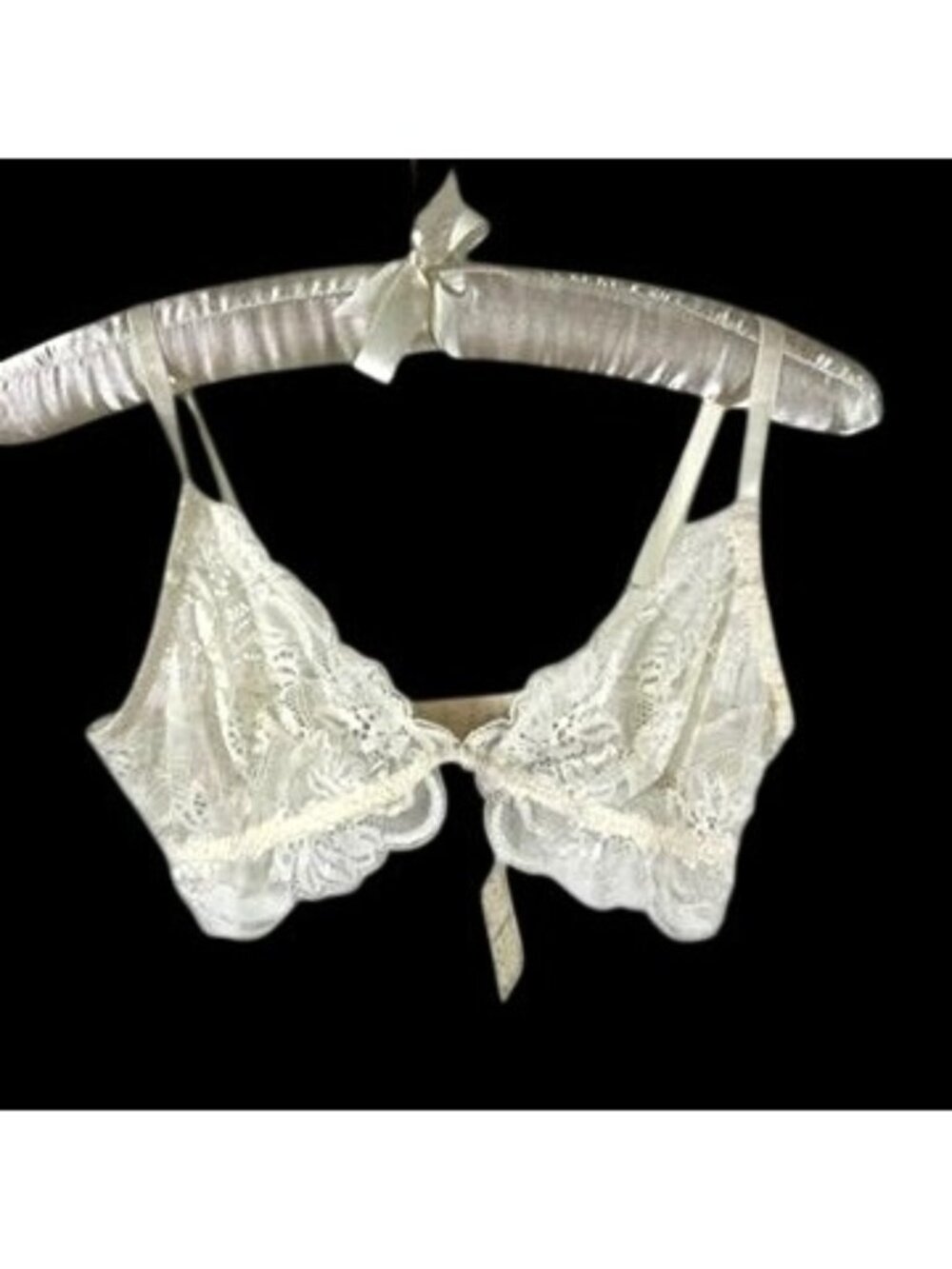 NWT Free People Intimately Ivory Lace Bralette Sheer Floral Triangle Bra XS